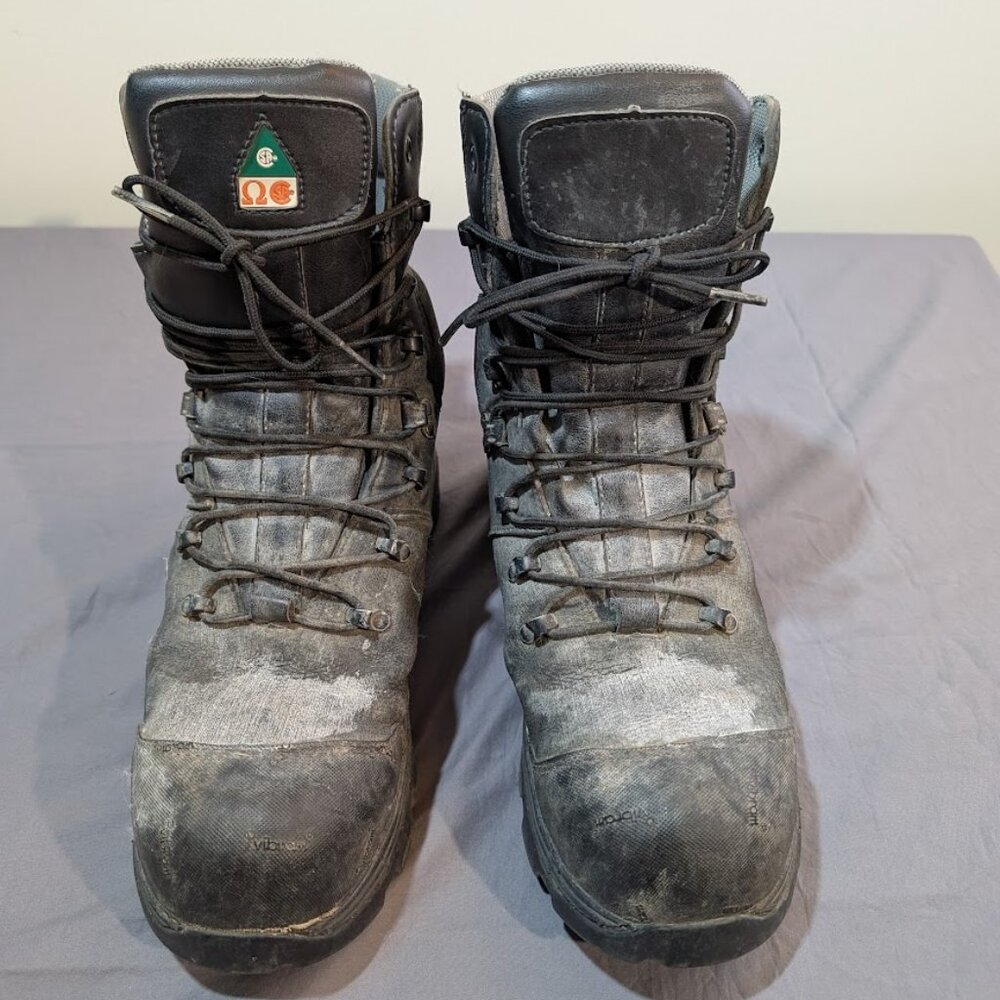 UNIK Contractor Traction 8" Safety Work Boots Black Leather Vibram Sole Sz 10EEE